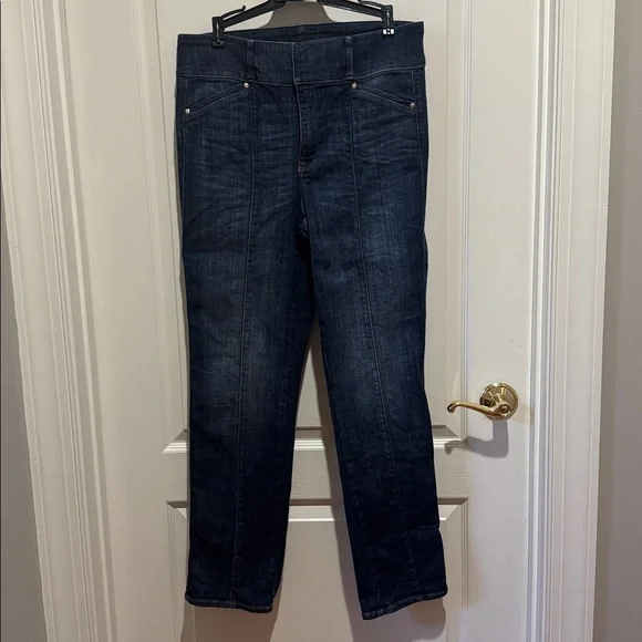 WHBM Extra High Rise Straight Pintuck Leg Medium Wash Jeans Size 8 $120 EUC KL - Picture 8 of 16
